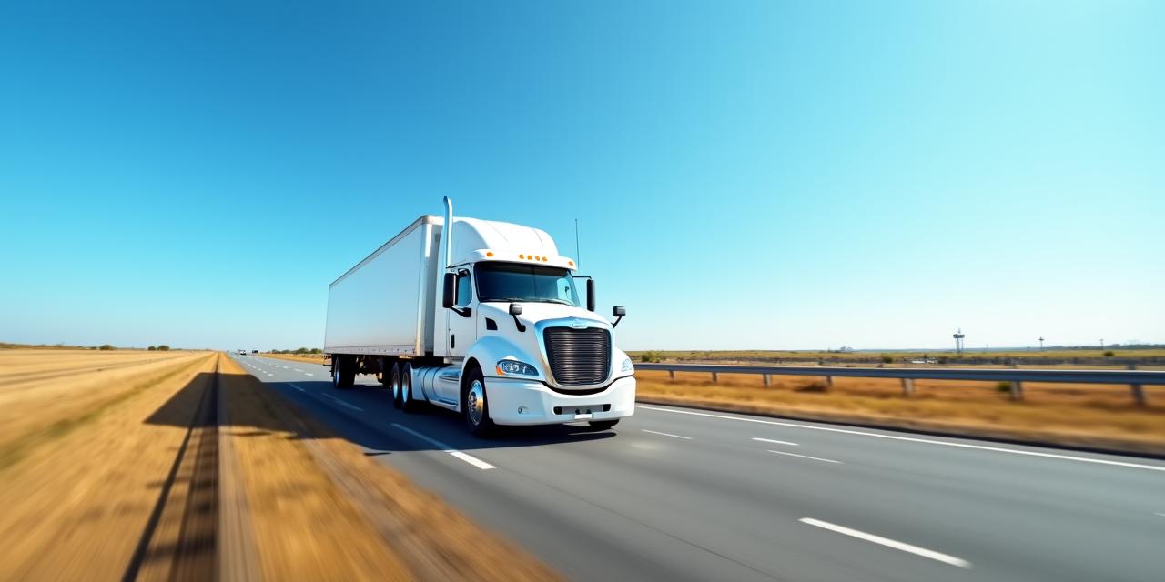 Modern logistics fleet on the open highway