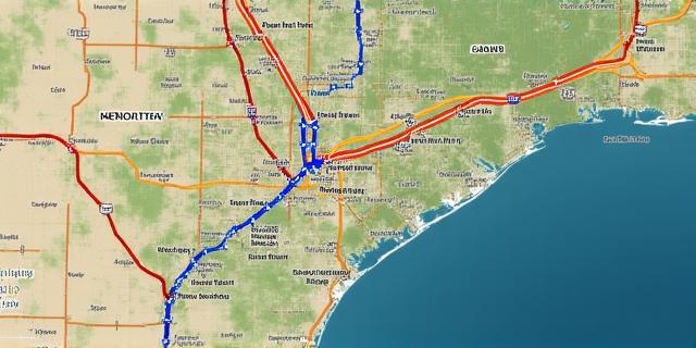 Texas regional logistics corridor map visualization